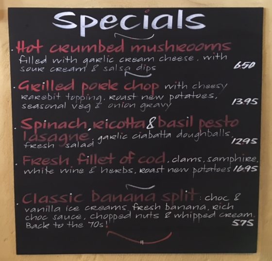 specials board September