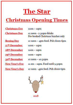 Image for Christmas 2018 Opening Times