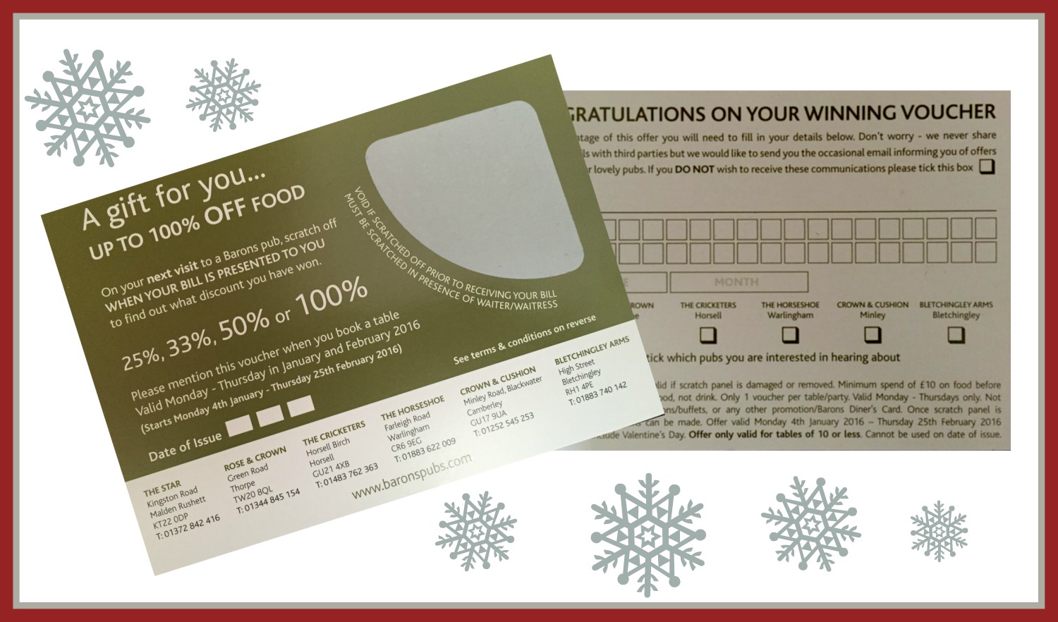 Scratch Cards! Book your table and redeem your voucher!