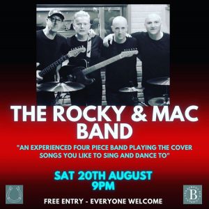 Image for Next Band Night on Saturday, 20th August from 9 – 11pm!