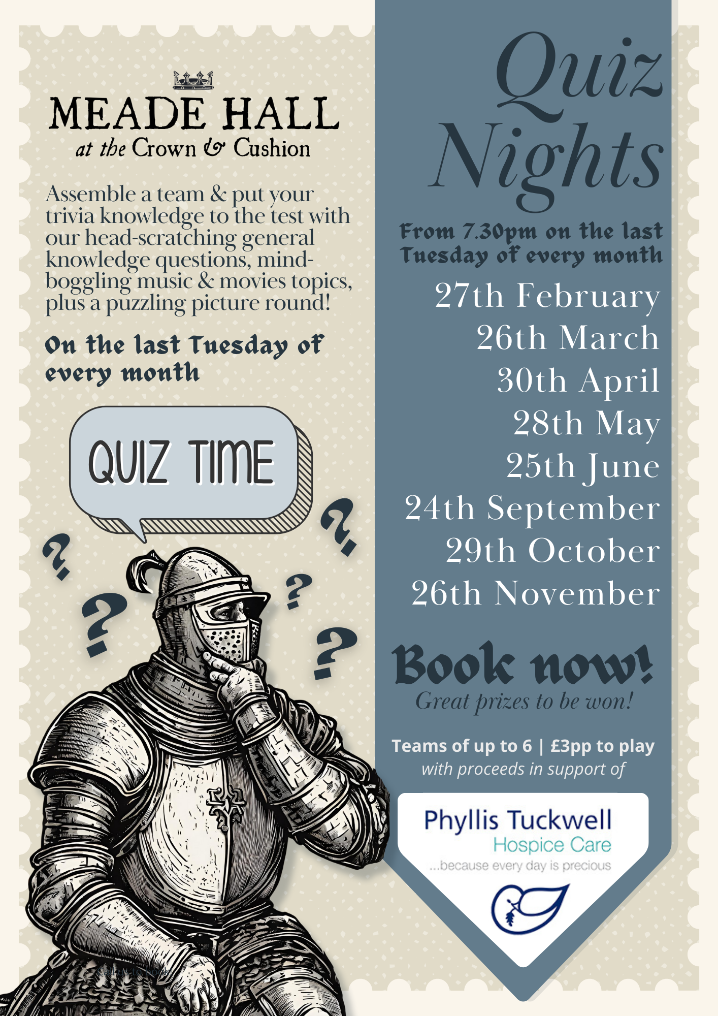 Meade Hall Quiz Night Pub Quiz Camberley The Crown & Cushion The Crown & Cushion