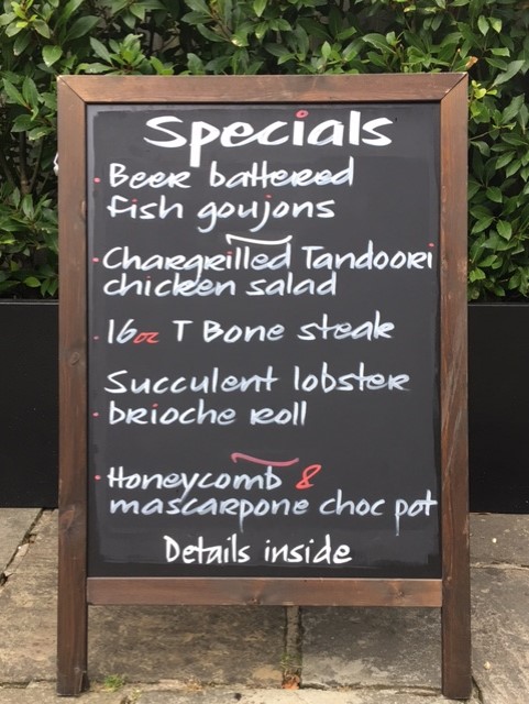 August Specials Board